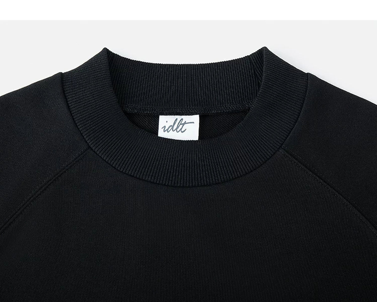 IDLT short sleeve sweatshirt, black crewneck.