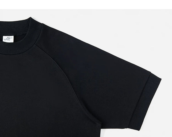 IDLT short sleeve sweatshirt, black raglan sleeve.