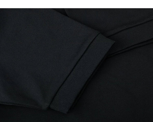 IDLT short sleeve sweatshirt, black sleeve cuff close-up.