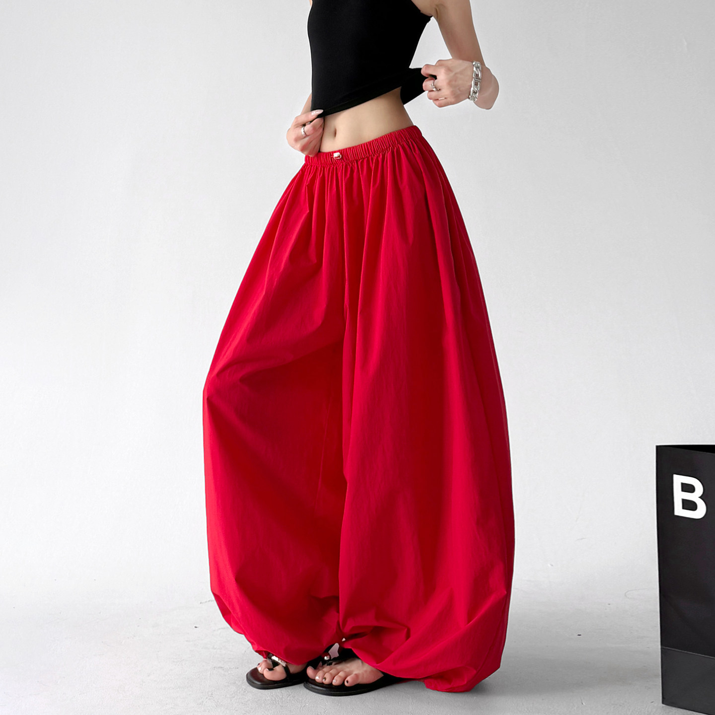 Flowy Balloon Wide Leg Pants - CT66174 Secondary image