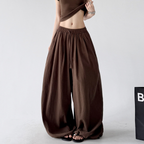 Soft Drape Linen-Blend Wide Leg Pants - CT6234