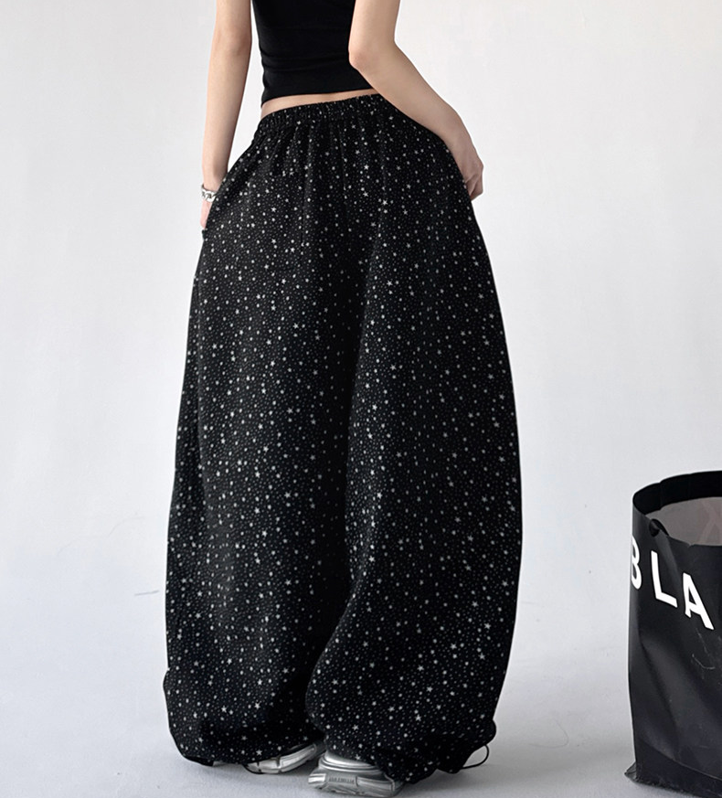 Starry Print Wide-Leg Sweatpants – CT6655