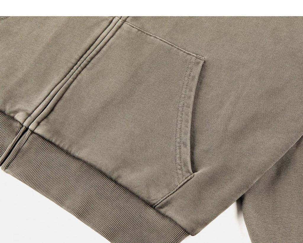 Faded Double-Layer Zip Hoodie - COPPING THREADS - IDLT