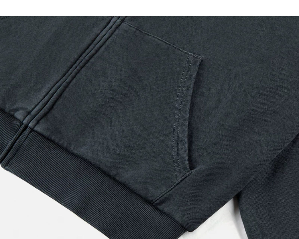 Faded Double-Layer Zip Hoodie - COPPING THREADS - IDLT
