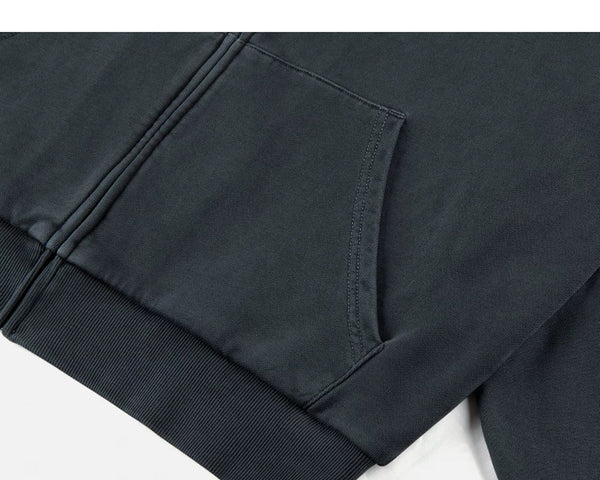 Faded Double-Layer Zip Hoodie - COPPING THREADS - IDLT