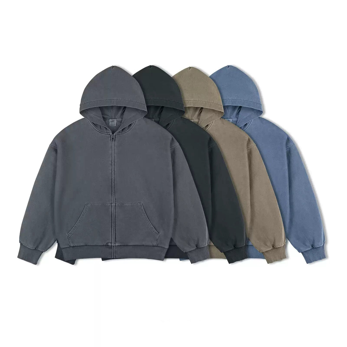 Faded Double-Layer Zip Hoodie - COPPING THREADS - IDLT
