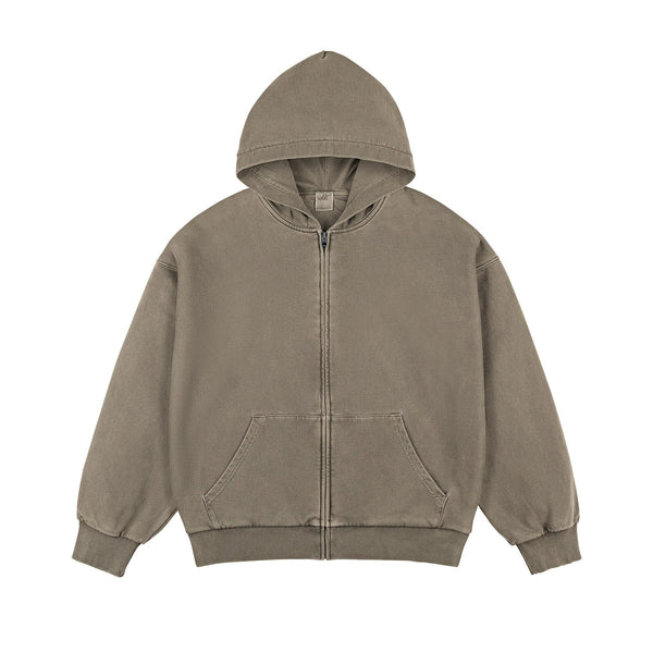 Faded Double-Layer Zip Hoodie - COPPING THREADS - IDLT