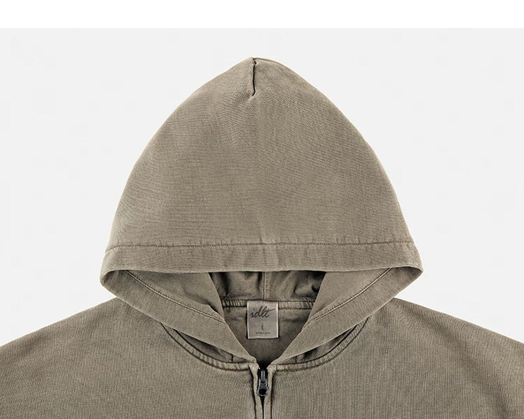 Faded Double-Layer Zip Hoodie - COPPING THREADS - IDLT