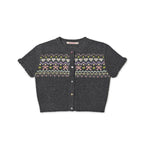Fair Isle Butterfly Pattern Short Sleeve Cardigan - COPPING THREADS - MOROMORO