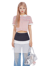 Fair Isle Butterfly Pattern Short Sleeve Cardigan - COPPING THREADS - MOROMORO