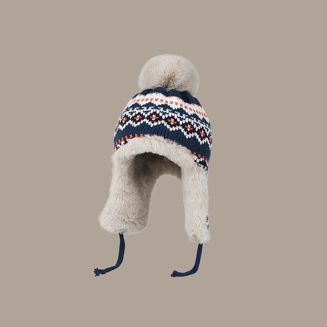 Fair Isle Fuzzy Earflaps Knit Beanie - COPPING THREADS - COPPING THREADS Hover Image