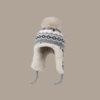 Fair Isle Fuzzy Earflaps Knit Beanie - COPPING THREADS - COPPING THREADS