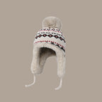 Fair Isle Fuzzy Earflaps Knit Beanie - COPPING THREADS - COPPING THREADS