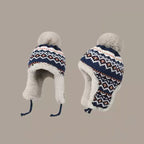 Fair Isle Fuzzy Earflaps Knit Beanie - COPPING THREADS - COPPING THREADS