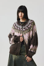 Fair Isle Pattern Wool Blend Cardigan - COPPING THREADS - CHICISLAND