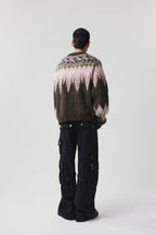 Fair Isle Pattern Wool Blend Cardigan - COPPING THREADS - CHICISLAND