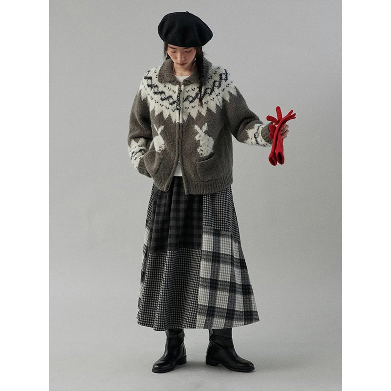 Fair Isle Rabbit Jacquard Cardigan - COPPING THREADS - CHICISLAND