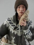 Fair Isle Rabbit Jacquard Cardigan - COPPING THREADS - CHICISLAND