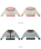 Fair Isle Round - neck Knit Cardigan Sweater - COPPING THREADS - MOROMORO