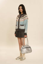 Fair Isle Round - neck Knit Cardigan Sweater - COPPING THREADS - MOROMORO