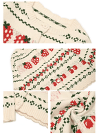 Fair Isle Strawberry Cream Colorblock Knit Cardigan Sweater - COPPING THREADS - CHICISLAND