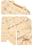 Fair Isle Striped Bowknot Pattern Jacquard Knit Cardigan - COPPING THREADS - CHICISLAND