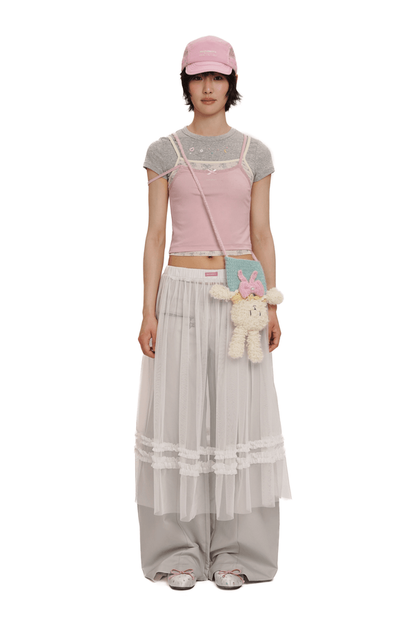 Faux 3 - Piece Layered Look Lace Trim Tee - COPPING THREADS - MOROMORO
