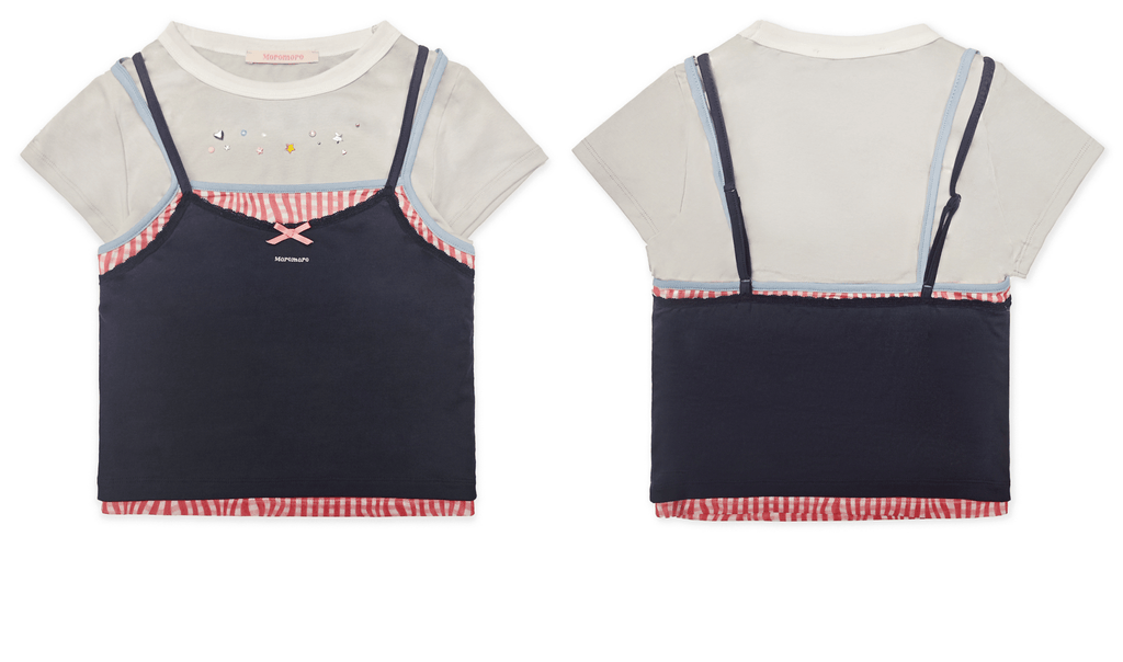 Faux 3 - Piece Layered Look Lace Trim Tee - COPPING THREADS - MOROMORO