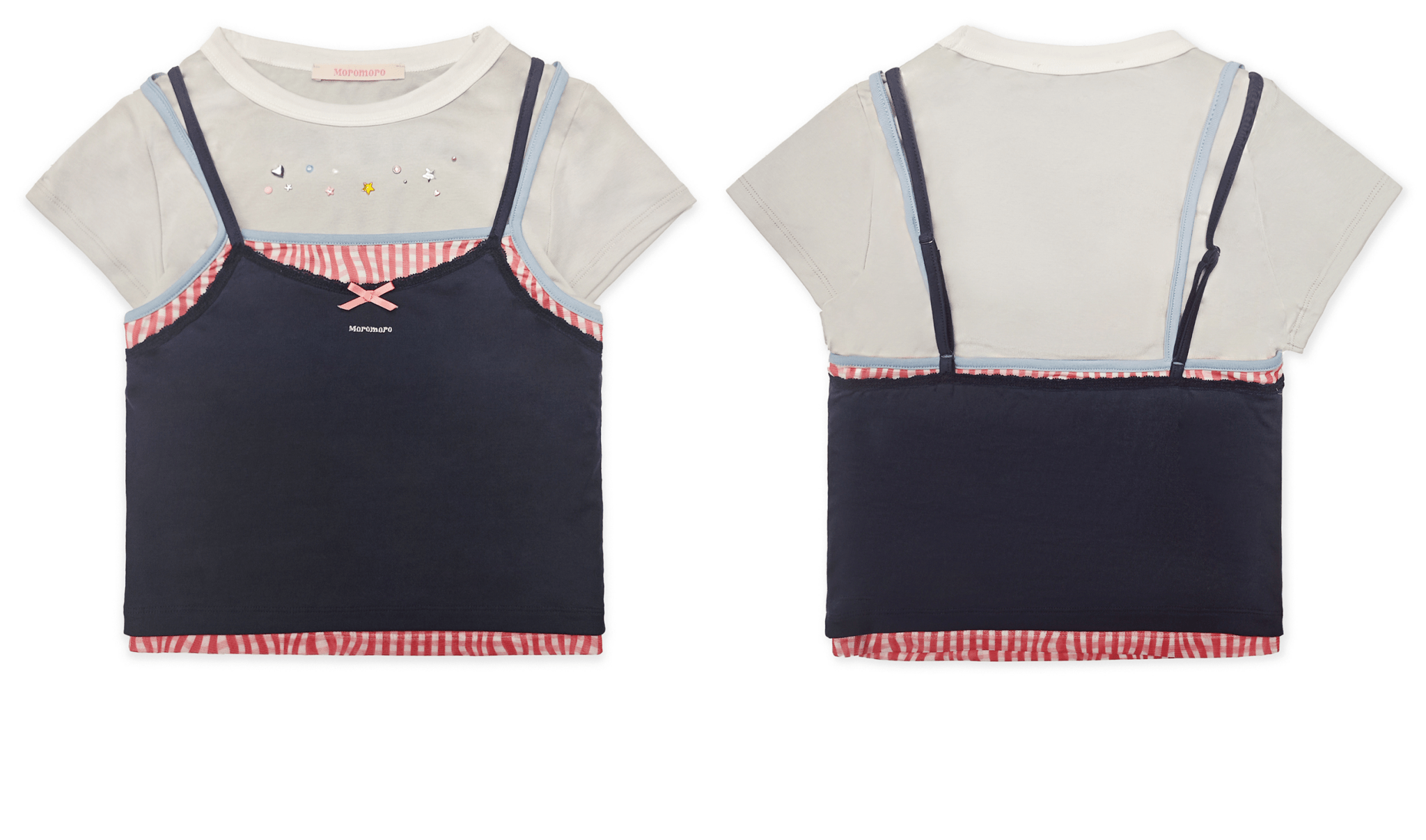 Faux 3 - Piece Layered Look Lace Trim Tee - COPPING THREADS - MOROMORO