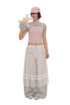 Faux 3 - Piece Layered Look Lace Trim Tee - COPPING THREADS - MOROMORO