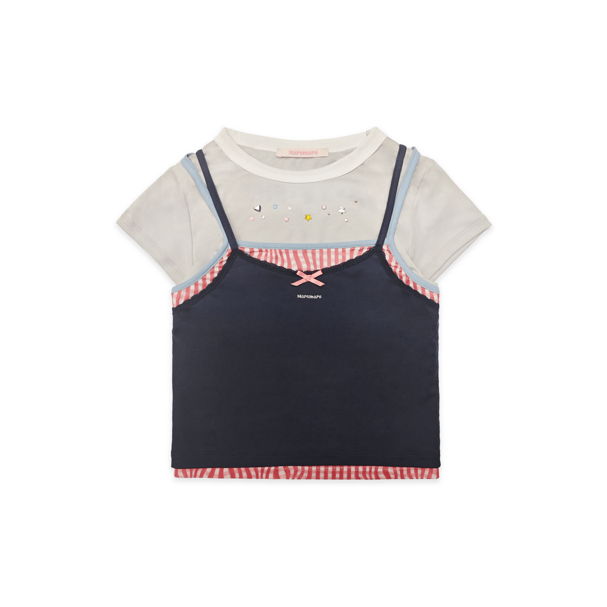 Faux 3 - Piece Layered Look Lace Trim Tee - COPPING THREADS - MOROMORO