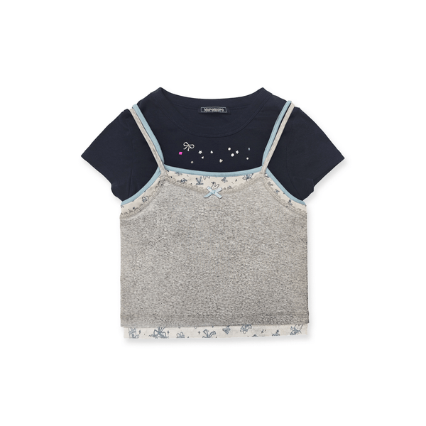 Faux 3 - Piece Layered Look Lace Trim Tee - COPPING THREADS - MOROMORO