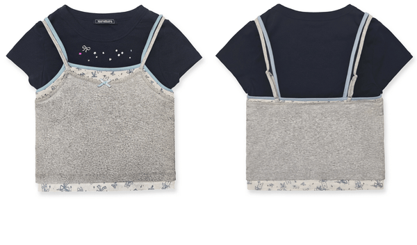 Faux 3 - Piece Layered Look Lace Trim Tee - COPPING THREADS - MOROMORO