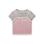 Faux 3 - Piece Layered Look Lace Trim Tee - COPPING THREADS - MOROMORO