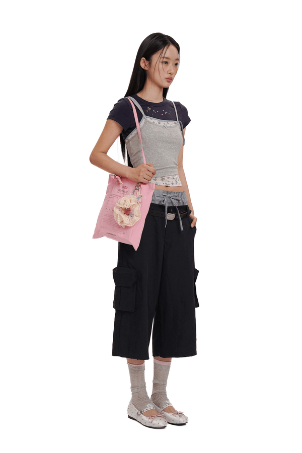 Faux 3 - Piece Layered Look Lace Trim Tee - COPPING THREADS - MOROMORO