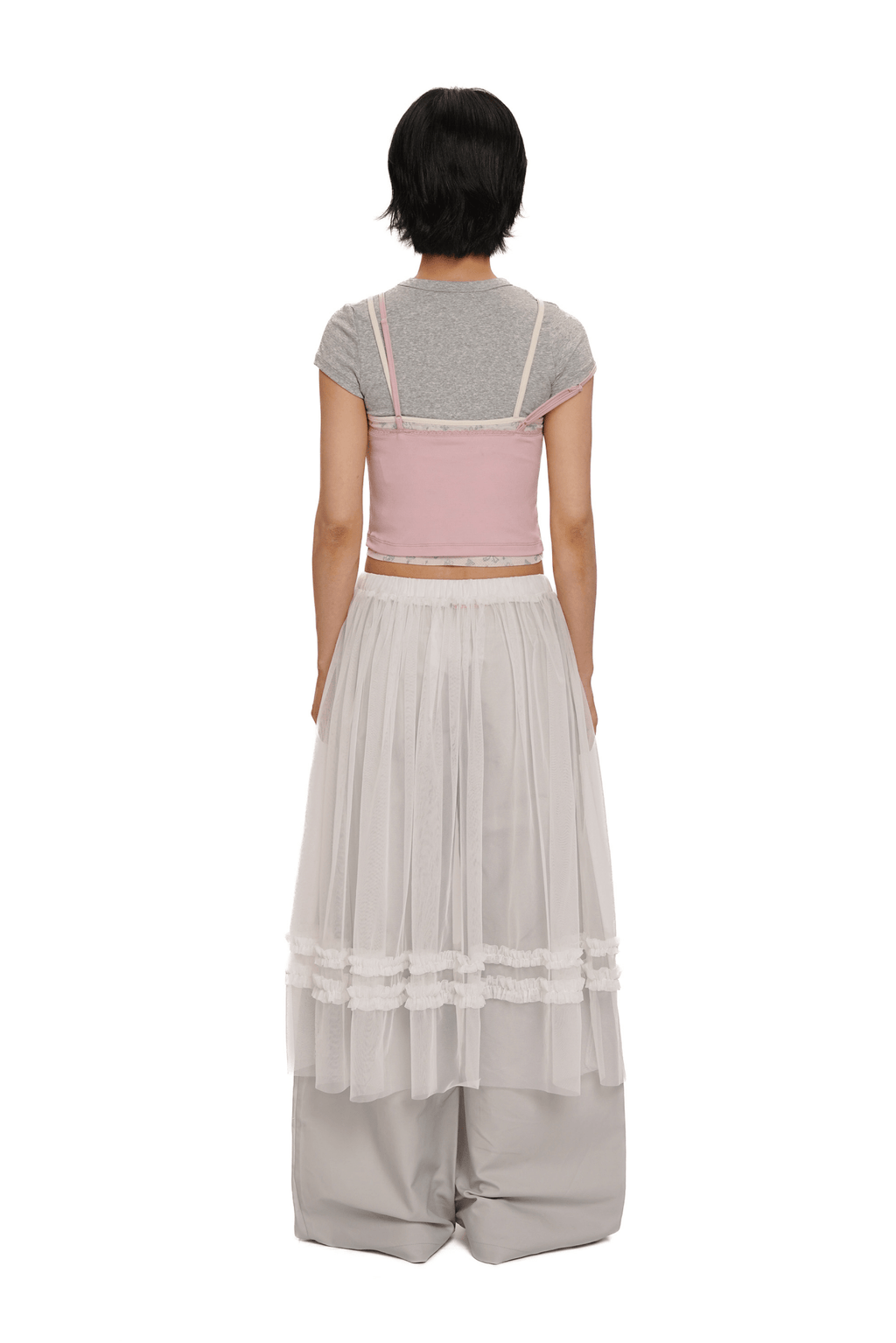 Faux 3 - Piece Layered Look Lace Trim Tee - COPPING THREADS - MOROMORO