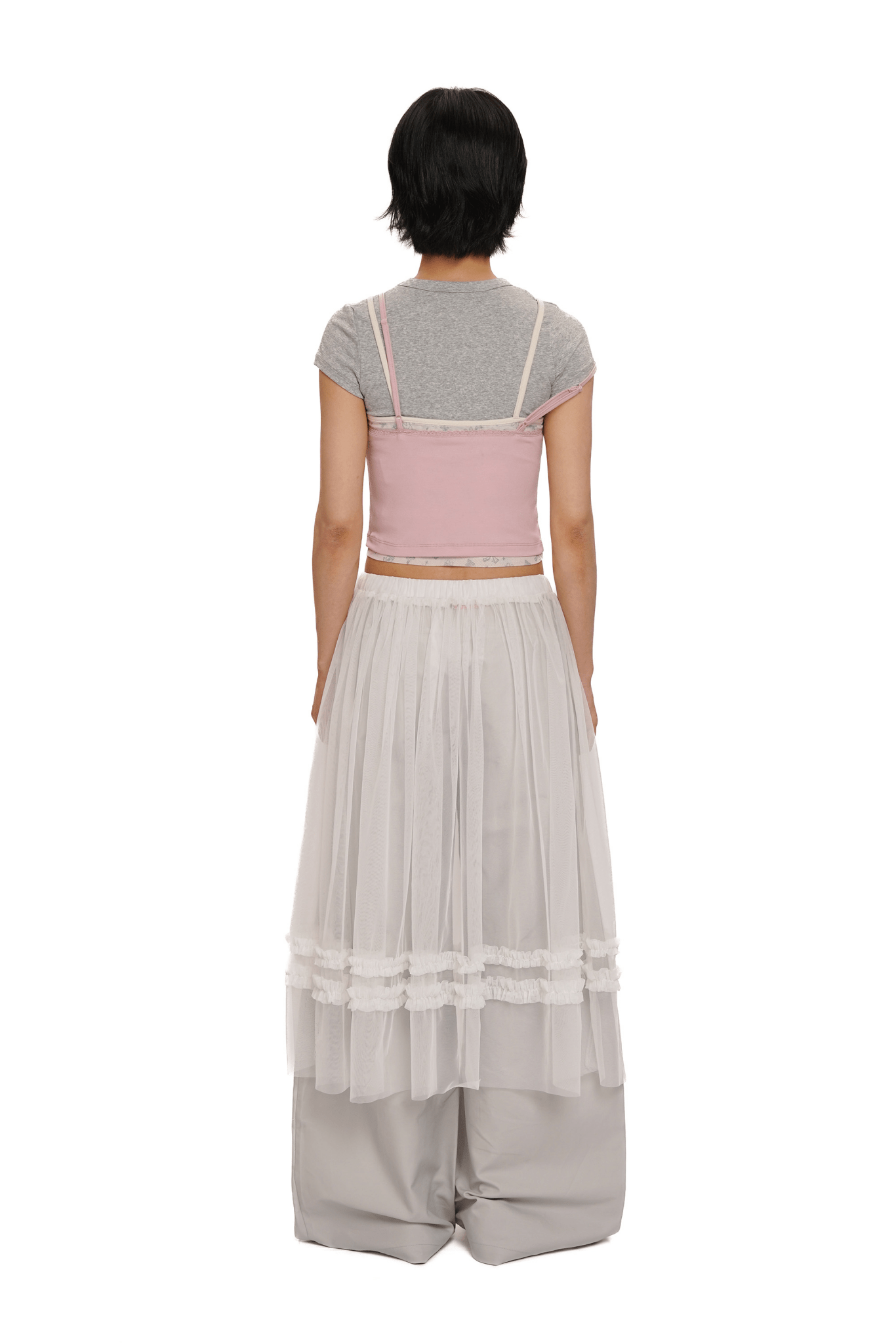 Faux 3 - Piece Layered Look Lace Trim Tee - COPPING THREADS - MOROMORO