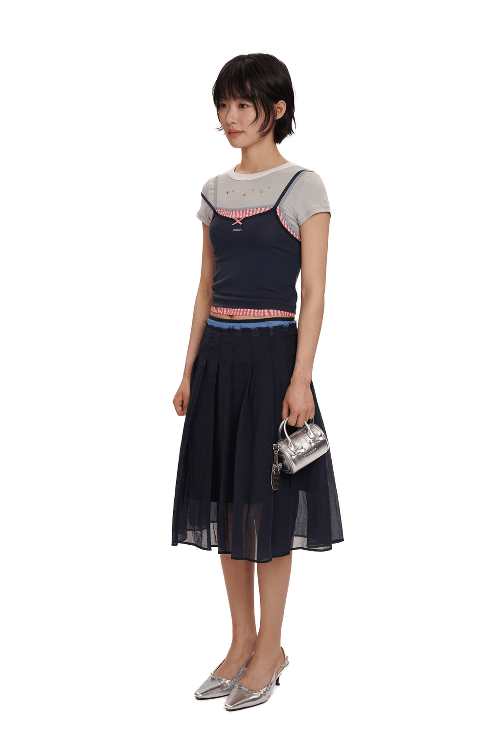 Faux 3 - Piece Layered Look Lace Trim Tee - COPPING THREADS - MOROMORO