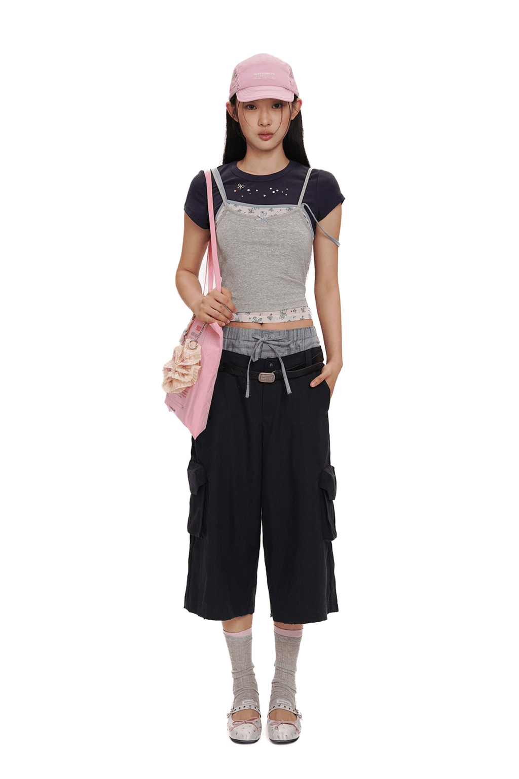 Faux 3 - Piece Layered Look Lace Trim Tee - COPPING THREADS - MOROMORO