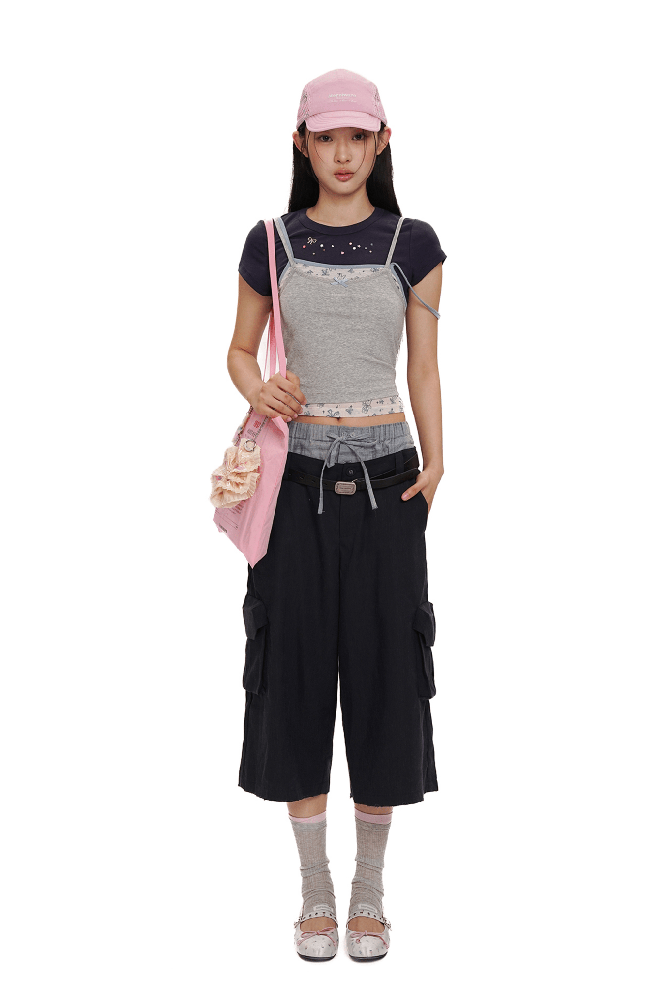 Faux 3 - Piece Layered Look Lace Trim Tee - COPPING THREADS - MOROMORO