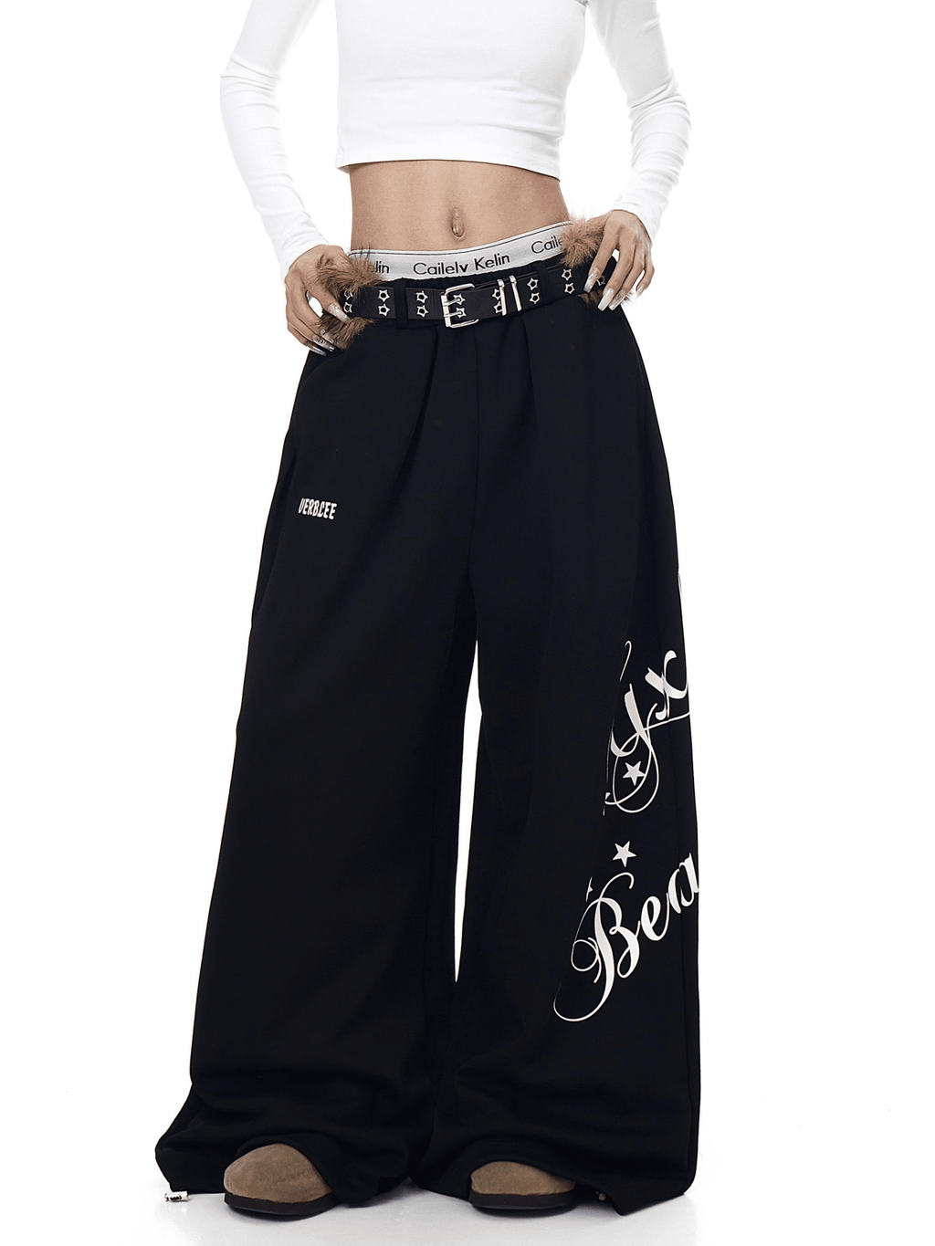 Faux Fur Belt Wide - Leg Sweatpants - COPPING THREADS - CT Select