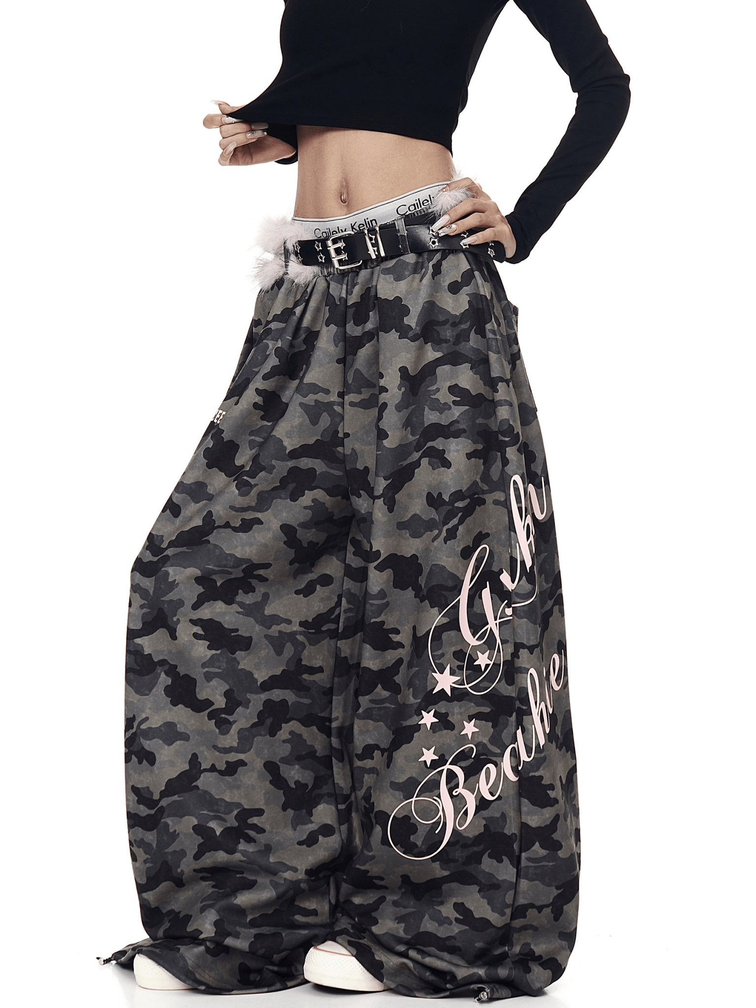 Faux Fur Belt Wide - Leg Sweatpants - COPPING THREADS - CT Select