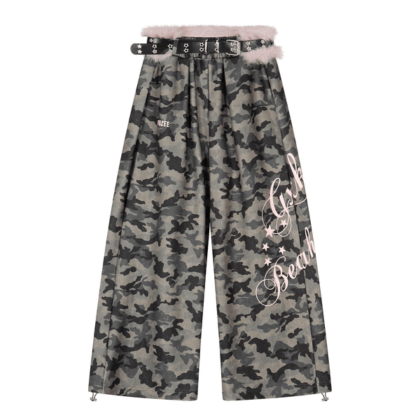 Faux Fur Belt Wide - Leg Sweatpants - COPPING THREADS - CT Select
