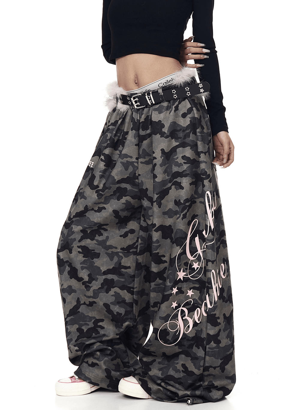 Faux Fur Belt Wide - Leg Sweatpants - COPPING THREADS - CT Select