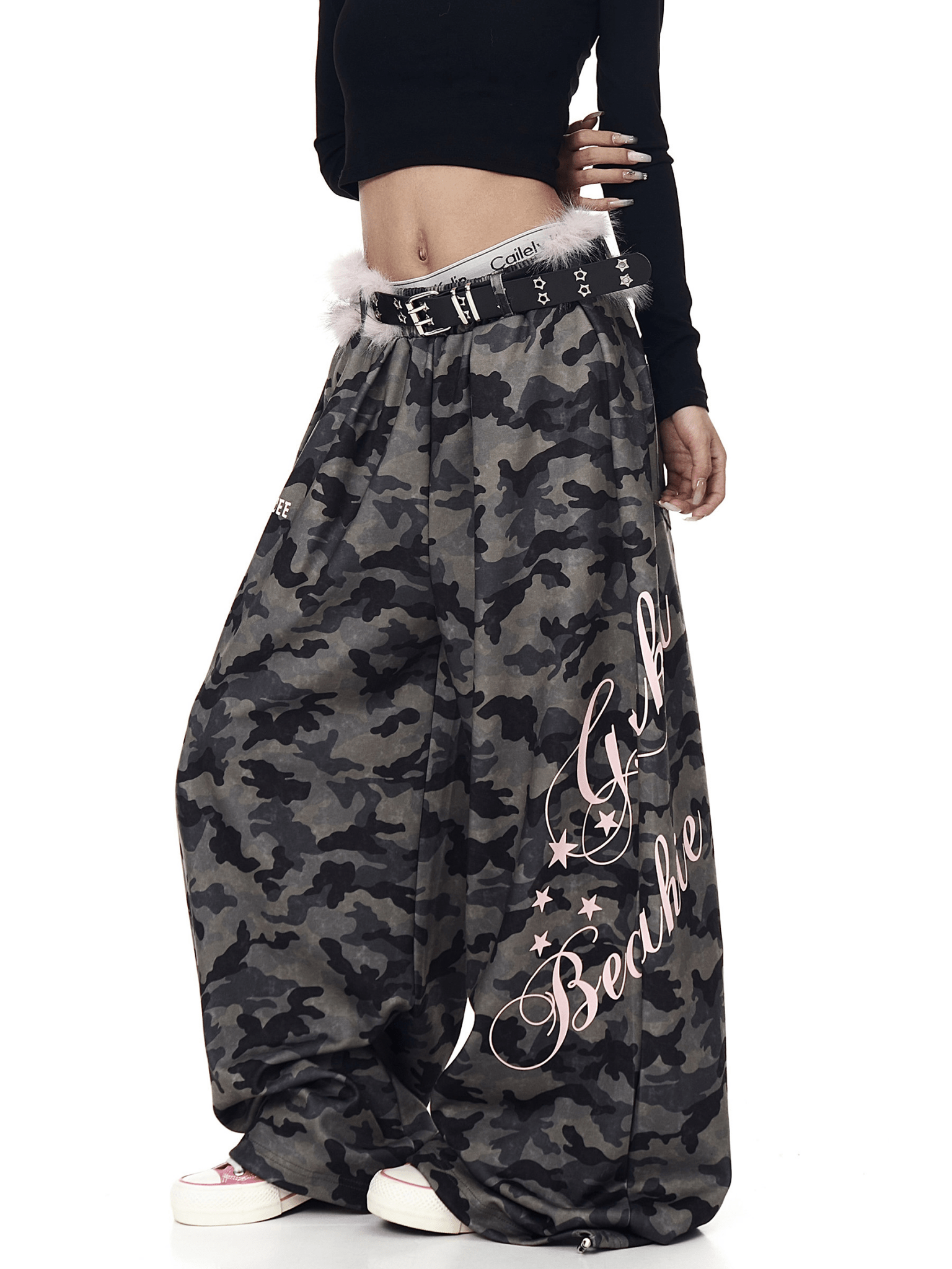Faux Fur Belt Wide - Leg Sweatpants - COPPING THREADS - CT Select