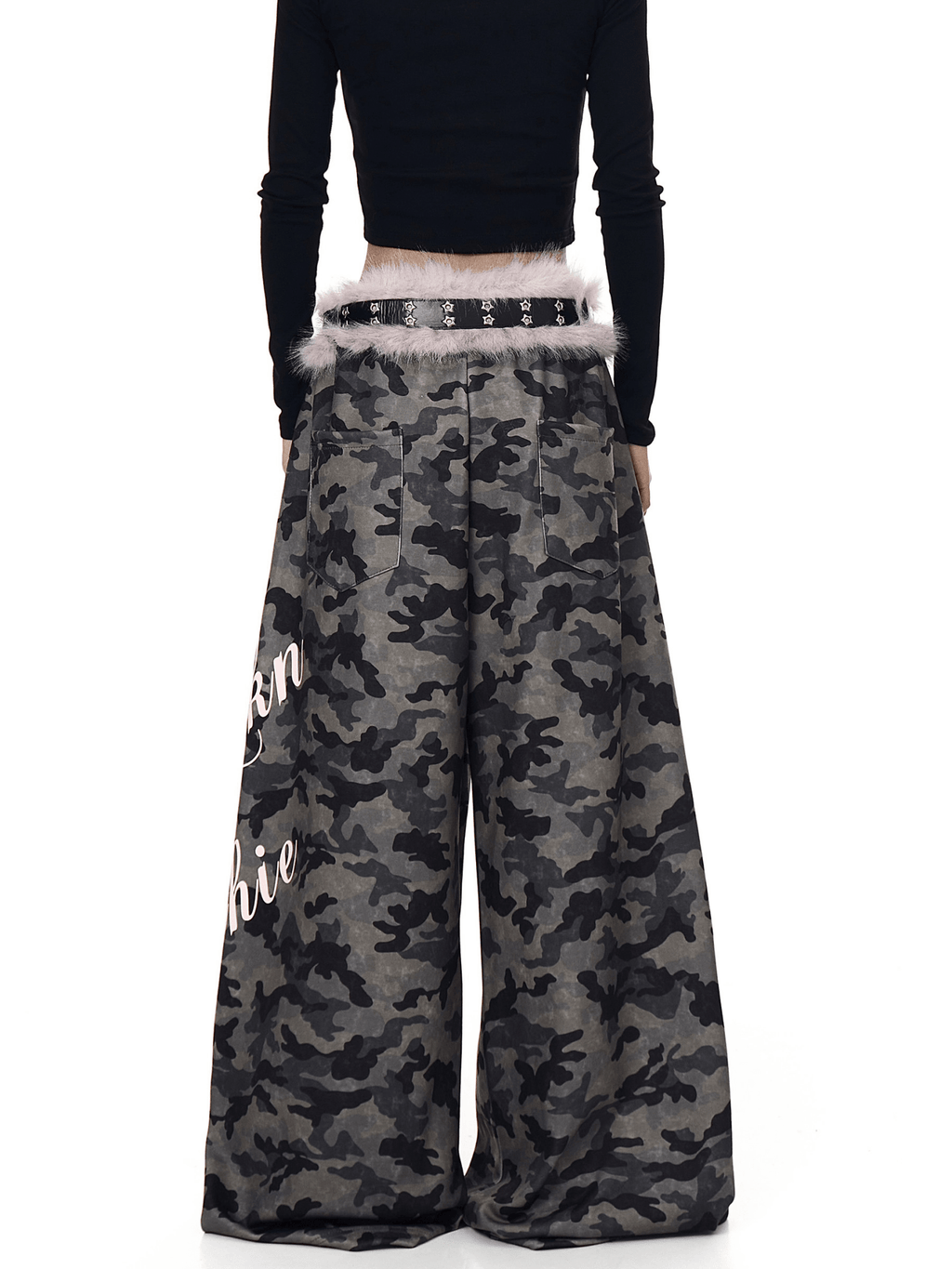 Faux Fur Belt Wide - Leg Sweatpants - COPPING THREADS - CT Select