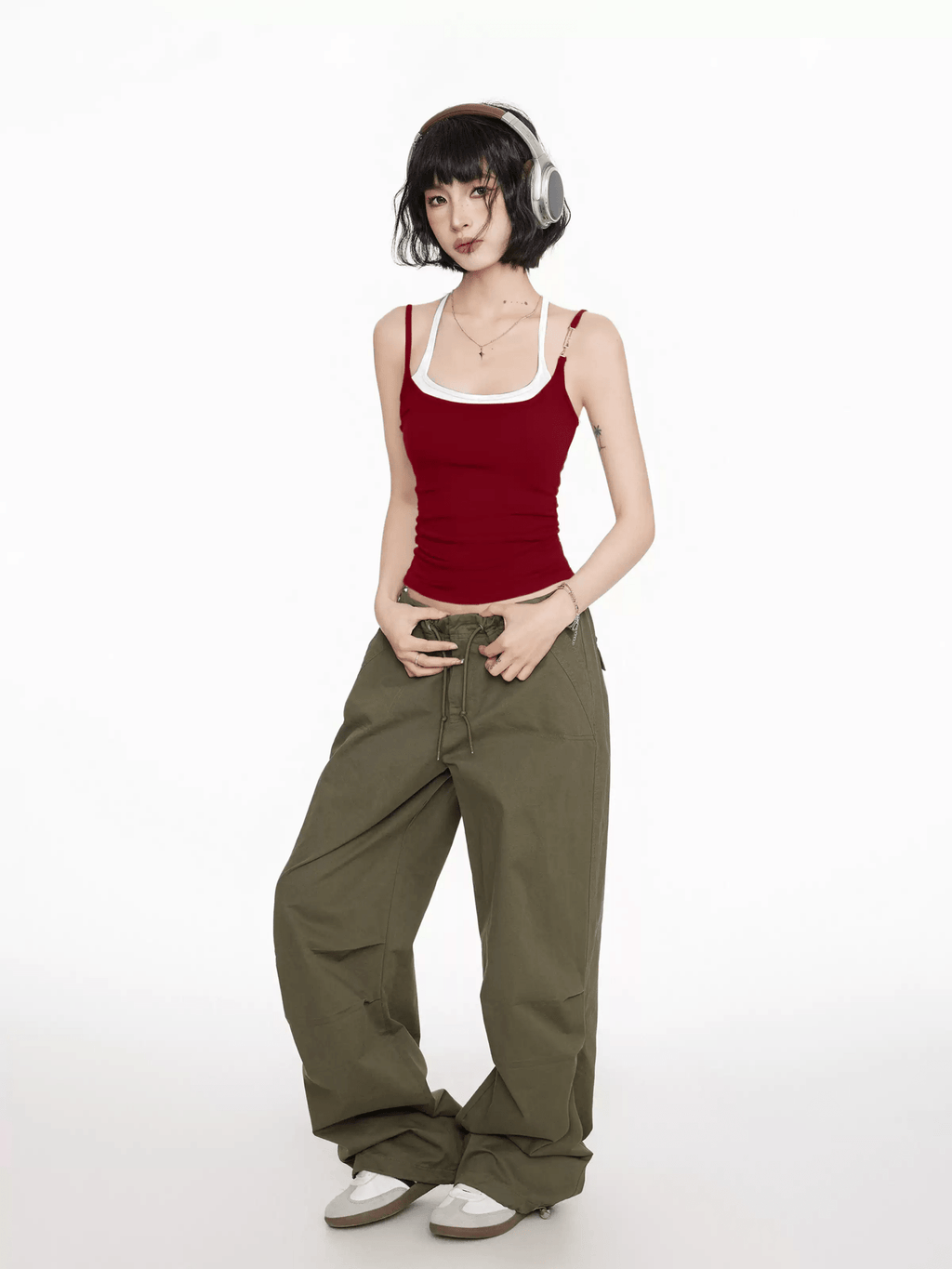 Faux Layered Halter Tank Top - COPPING THREADS - CT Select