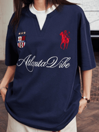 Faux Layered Jersey - Inspired Embroidered V - Neck Tee - COPPING THREADS - Harsh and Cruel