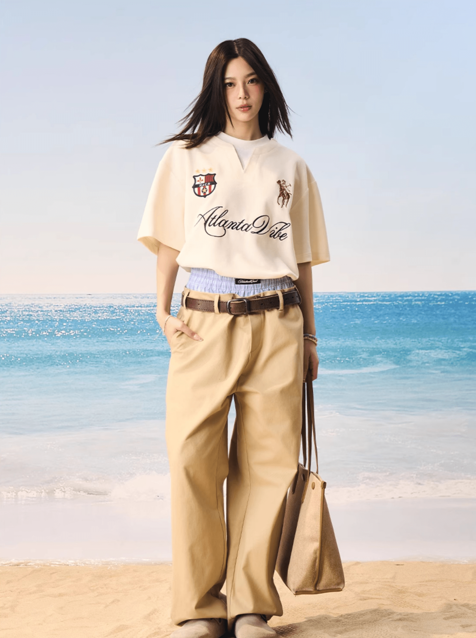 Faux Layered Jersey - Inspired Embroidered V - Neck Tee - COPPING THREADS - Harsh and Cruel