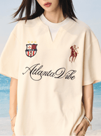 Faux Layered Jersey - Inspired Embroidered V - Neck Tee - COPPING THREADS - Harsh and Cruel